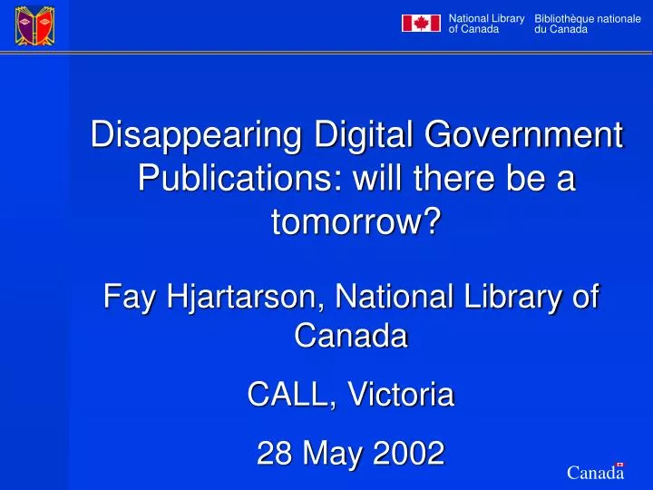 disappearing digital government publications will there be a tomorrow