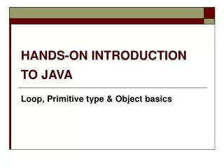 CSC1030 HANDS-ON INTRODUCTION TO JAVA