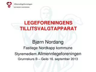 legeforeningens tillitsvalgtapparat