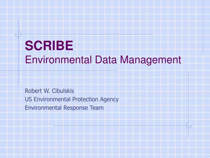 scribe environmental data management