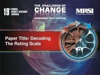 Paper Title: Decoding The Rating Scale