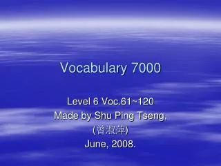 Vocabulary 7000