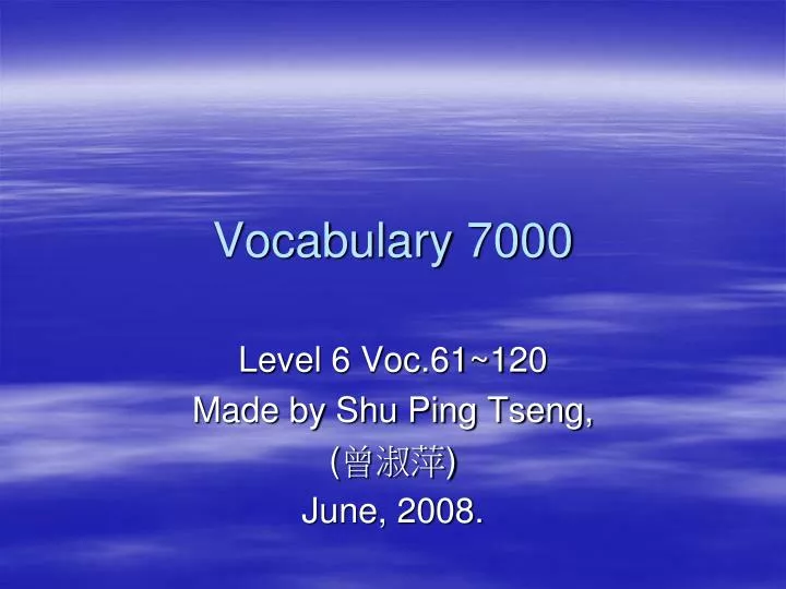 vocabulary 7000