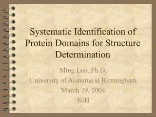 Systematic Identification of Protein Domains for Structure Determination