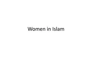 Women in Islam