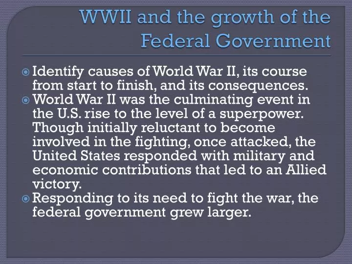 wwii and the growth of the federal government
