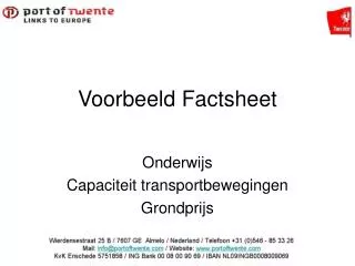 voorbeeld factsheet