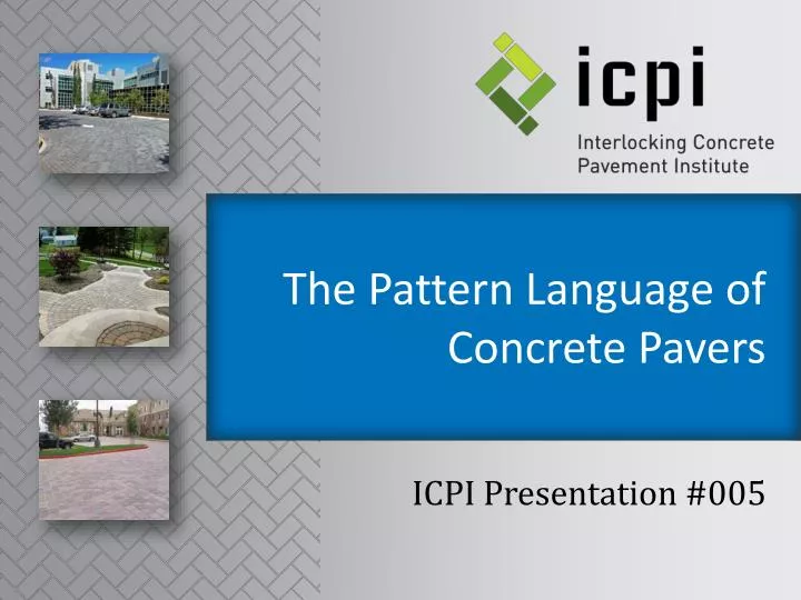 the pattern language of concrete pavers