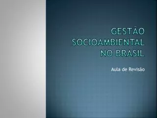 gest o socioambiental no brasil