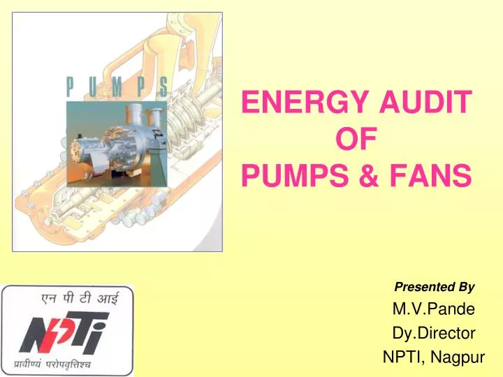 energy audit of pumps fans