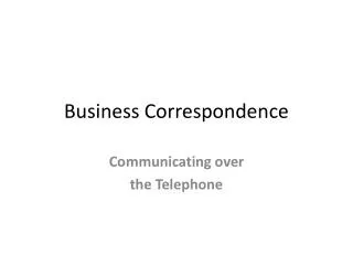 Business Correspondence