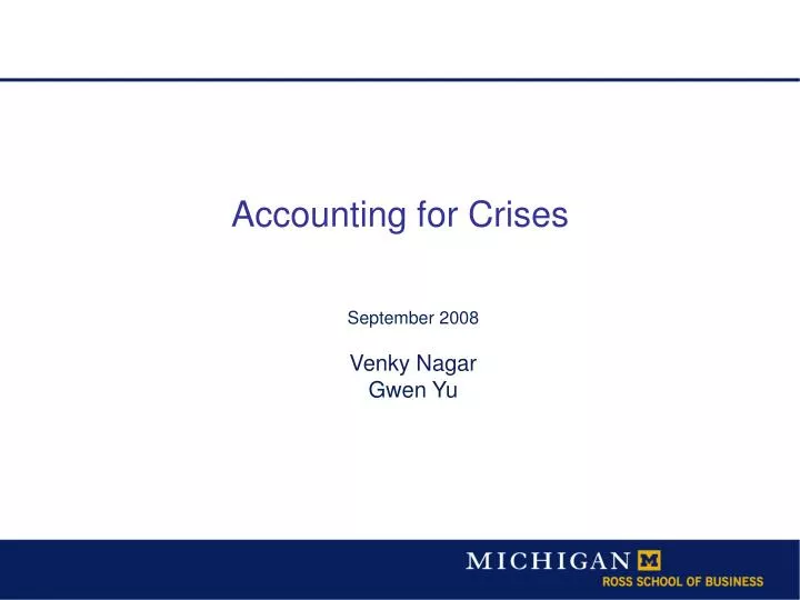 accounting for crises