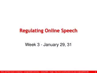 Regulating Online Speech