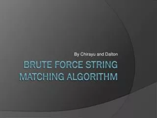 brute force string matching algorithm