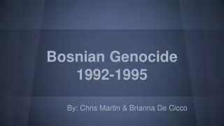 Bosnian Genocide 1992-1995
