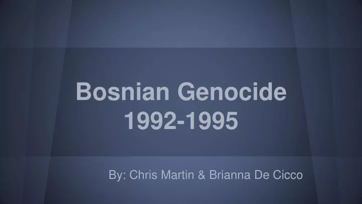 bosnian genocide 1992 1995