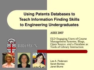 Using Patents Databases to Teach Information Finding Skills to Engineering Undergraduates
