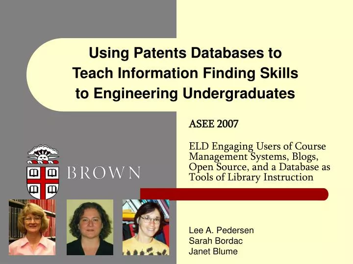 using patents databases to teach information finding skills to engineering undergraduates