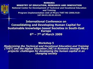 International Conference on Consolid ating and Developing Human Capital for