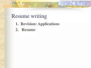 Resume writing