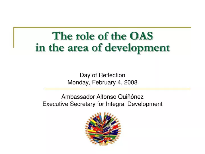 the role of the oas in the area of development
