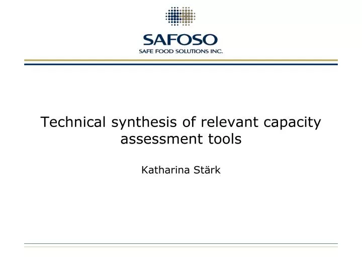 technical synthesis of relevant capacity assessment tools katharina st rk