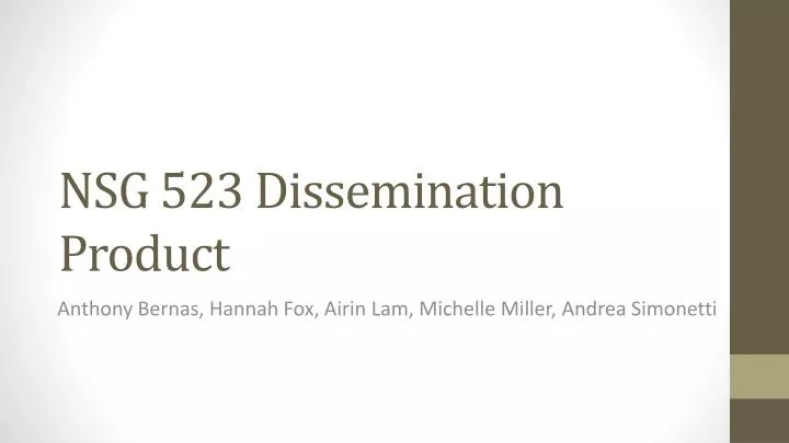 nsg 523 dissemination product