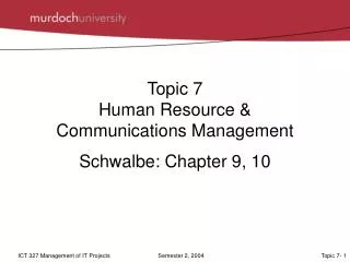 Topic 7 Human Resource &amp; Communications Management