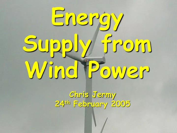 energy supply from wind power