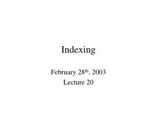 Indexing