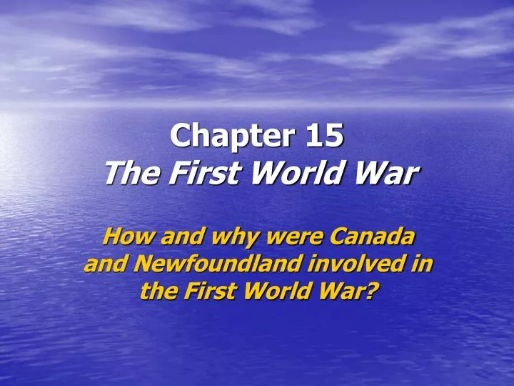 chapter 15 the first world war