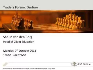 Traders Forum: Durban