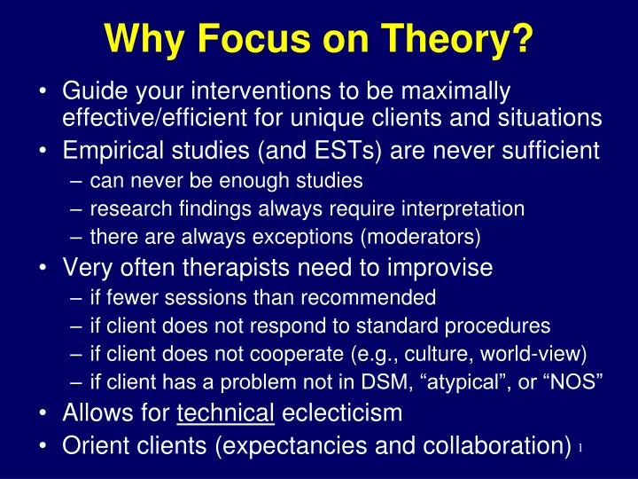 why focus on theory