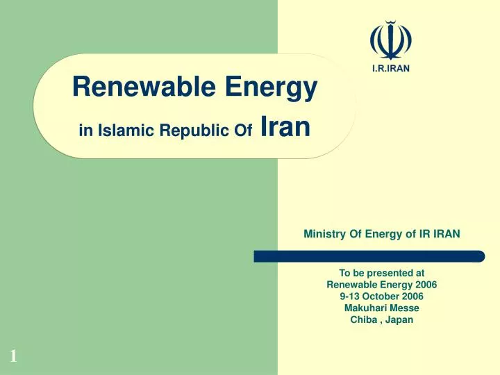 renewable energy in islamic republic of iran