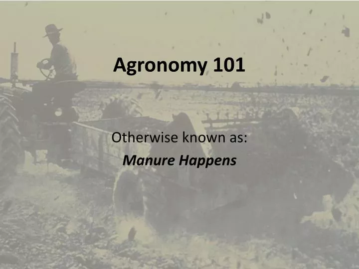 agronomy 101