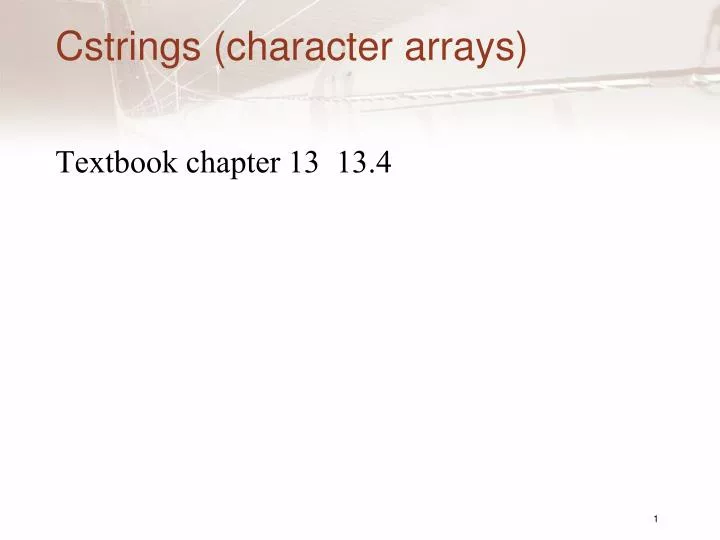 cstrings character arrays