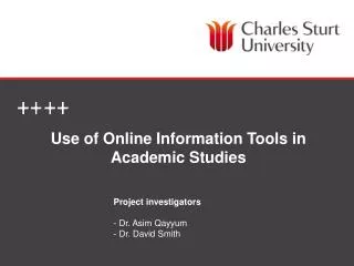 Use of Online Information Tools in Academic Studies