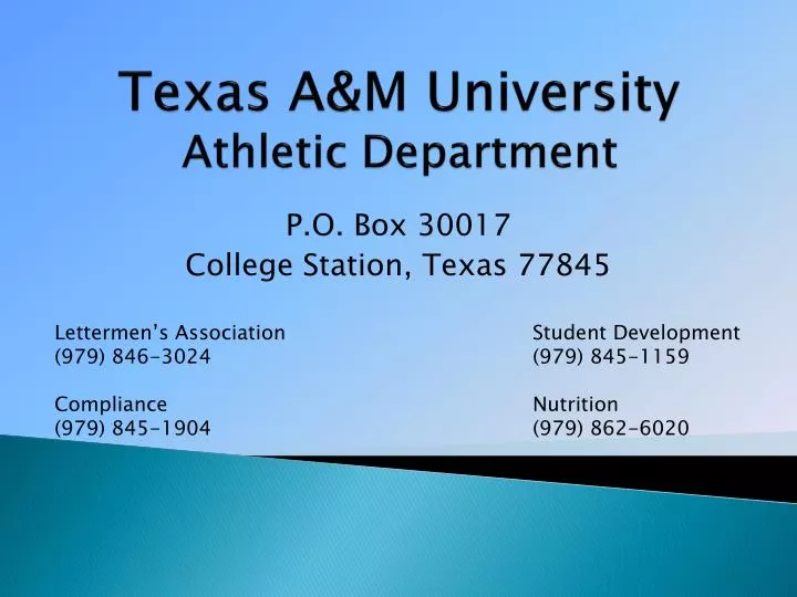 texas a m university athletic department