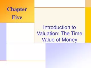 Introduction to Valuation: The Time Value of Money