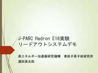 j parc hadron e16