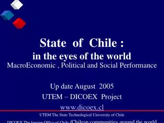 State of Chile : in the eyes of the world