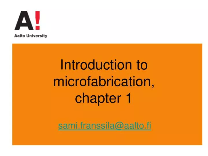 introduction to microfabrication chapter 1