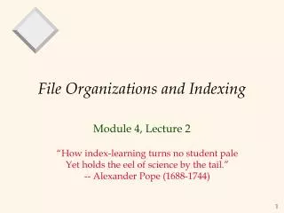 file organizations and indexing