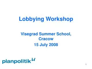 Lobbying Workshop