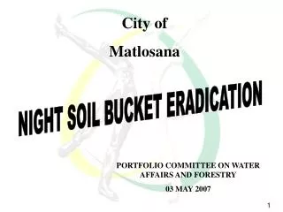 PORTFOLIO COMMITTEE ON WATER AFFAIRS AND FORESTRY 03 MAY 2007