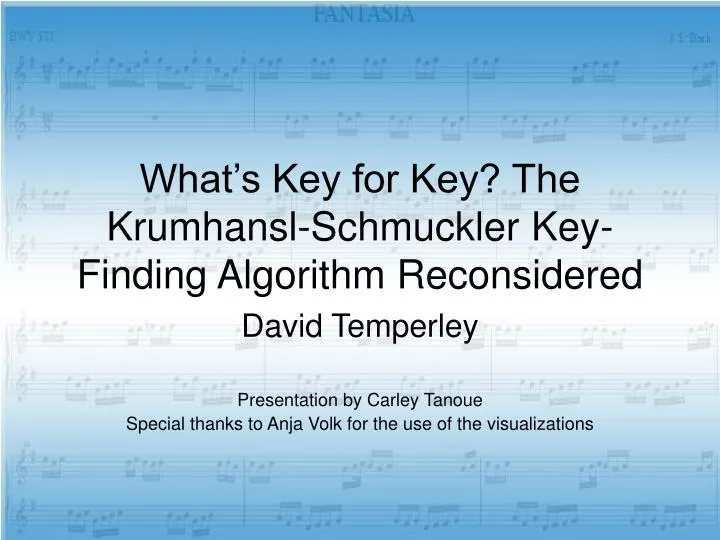 what s key for key the krumhansl schmuckler key finding algorithm reconsidered