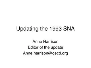 Updating the 1993 SNA