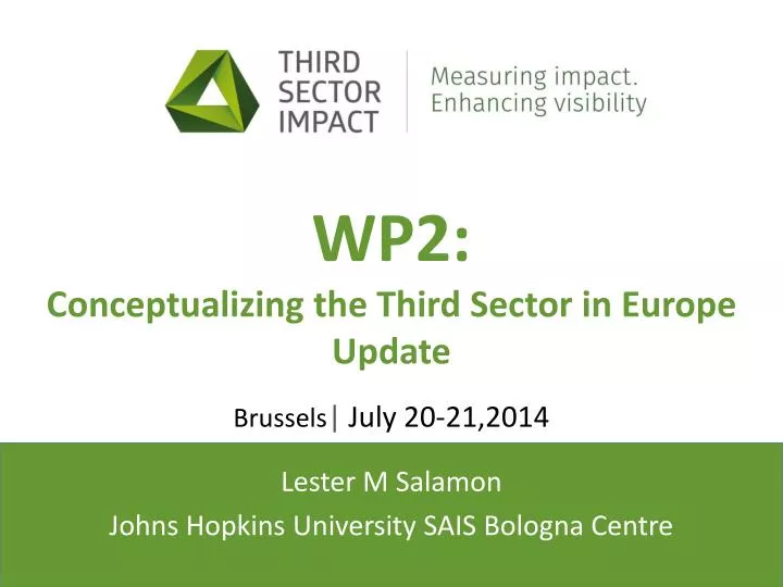 wp2 conceptualizing the third sector in europe update brussels july 20 21 2014