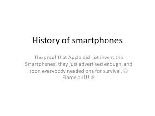 History of smartphones