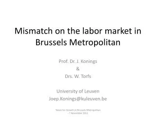 Mismatch on the labor market in Brussels Metropolitan